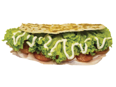 Piadina Millevoglie 2 Piadina Millevoglie, piada cotto, insalata, pomodoro, maionese
