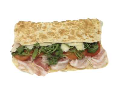 Piadina Millevoglie 36 Piadina Millevoglie, piada pancetta, pomodoro, rucola, grana